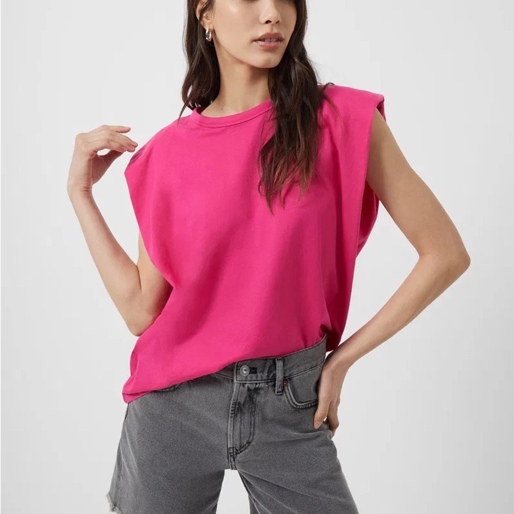 FCUK Shoulder Pad Jersey in Pink size Med